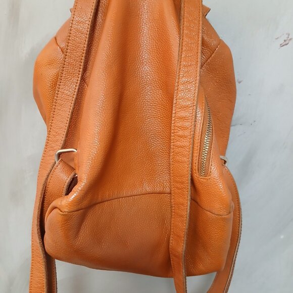 Orange Leather Backpack - Picture 3 of 11
